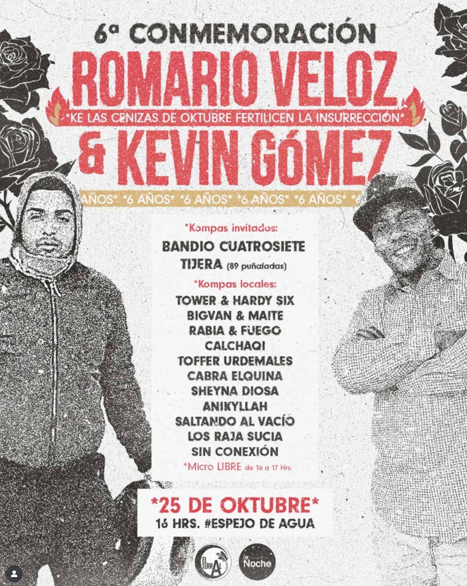 Conmemoración Romario Veloz & Kevin Gómez – 25 de octubre